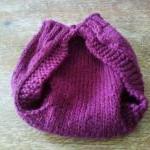 Maroon Hand Knit Wool Diaper Wrap-daytime