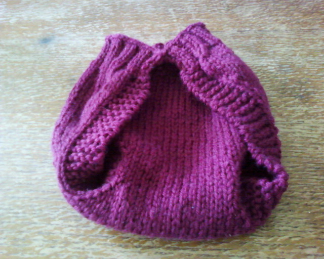 Maroon Hand Knit Wool Diaper Wrap-daytime